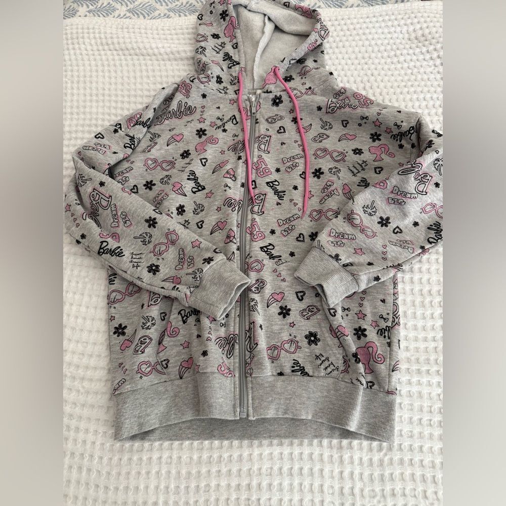 Barbie Hoodie with Gray and Pink Design - Picture 2 of 7